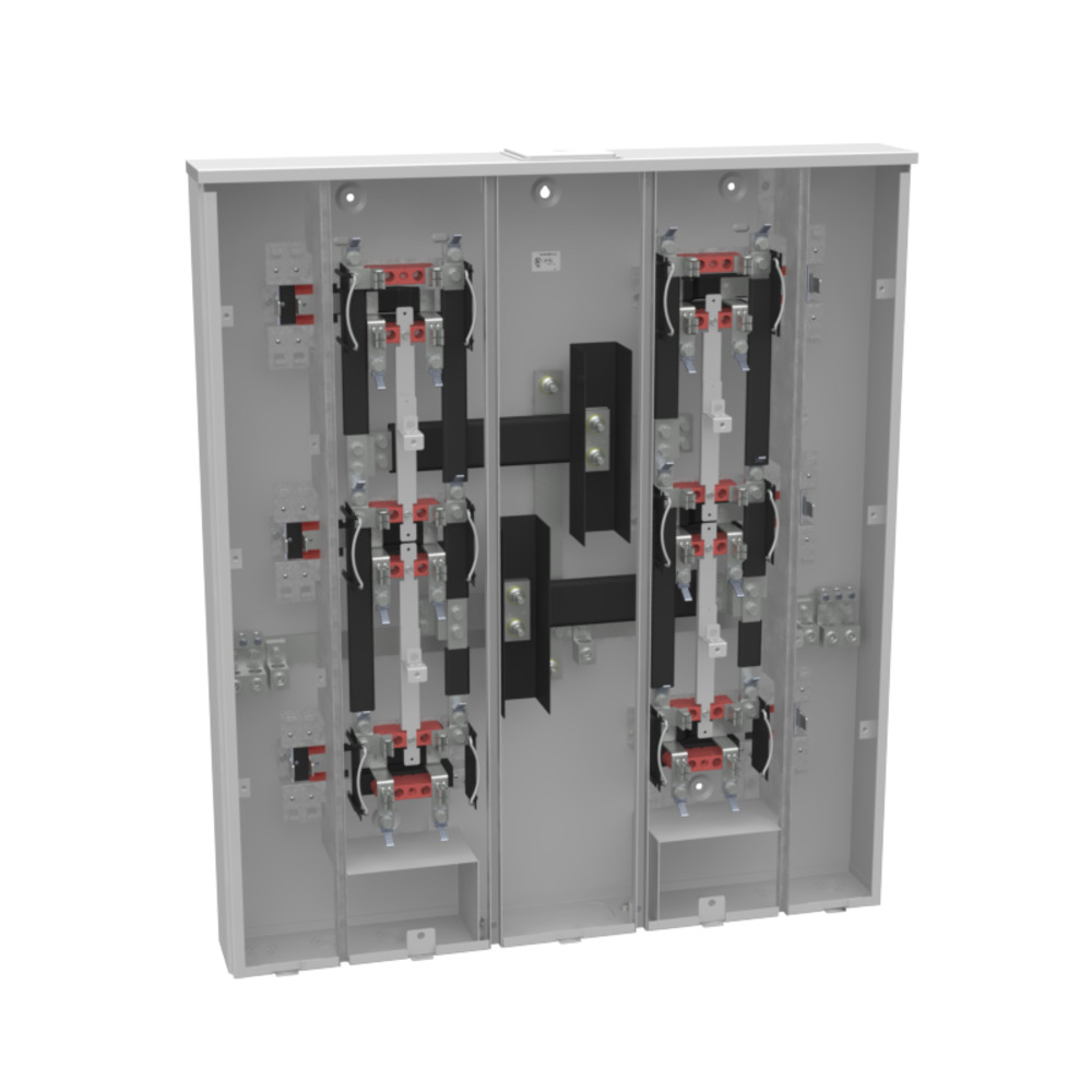 U2866-X-KK-PED 4 Term, Ringless, Large Closing Plate, Horn Bypass, 6 Position, 6-200 Amp, Main Breaker Provision Pedestal Mount Provision