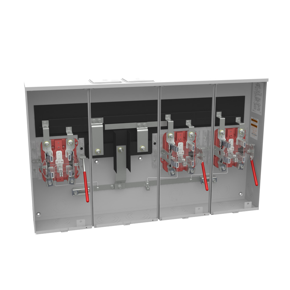 U2873-XT-5T9 Meter Socket, 200 Amp, 1 Phase, Ringless, Lever, 5 Term, 3 Position, OH or UG with Center Wireway, 300V