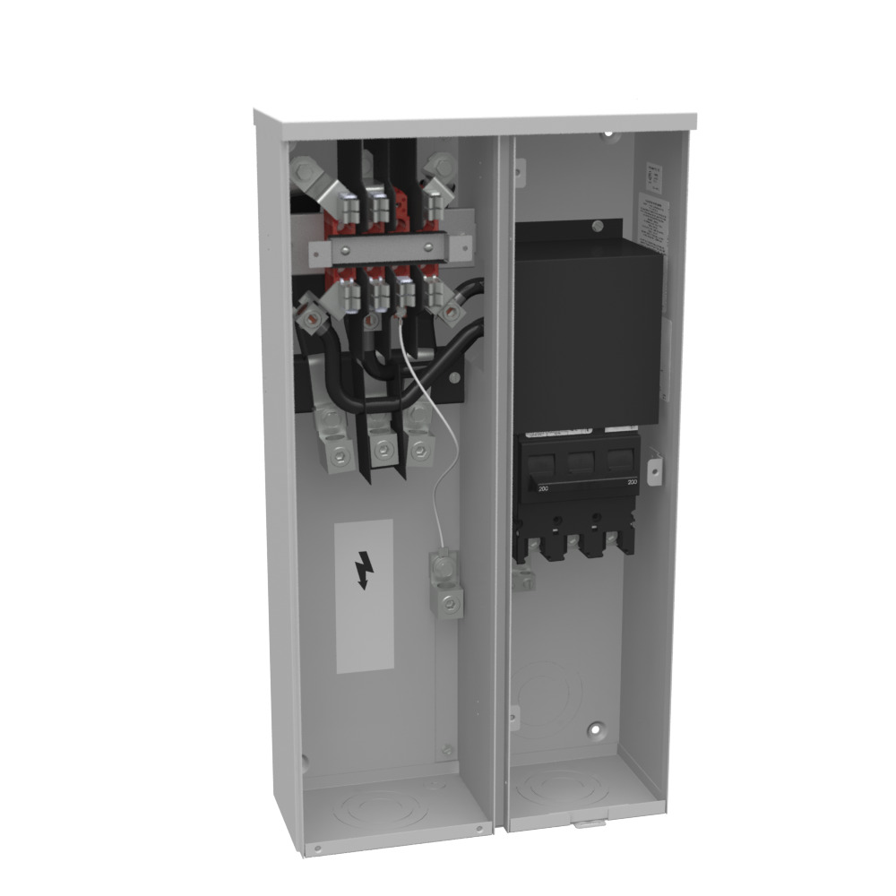 U3587-O-200 7 Term, Ringed, Plain Top, 1-200 Amp, Main Breaker