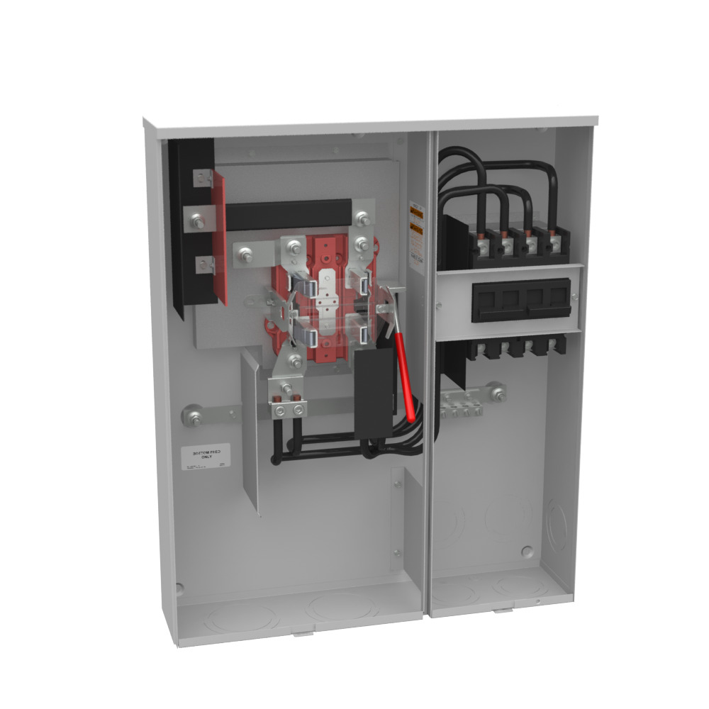 U4031-O-2/200 4 Term, Ringless, Plain Top, Lever Bypass, 2-200 Amp, Main Breaker