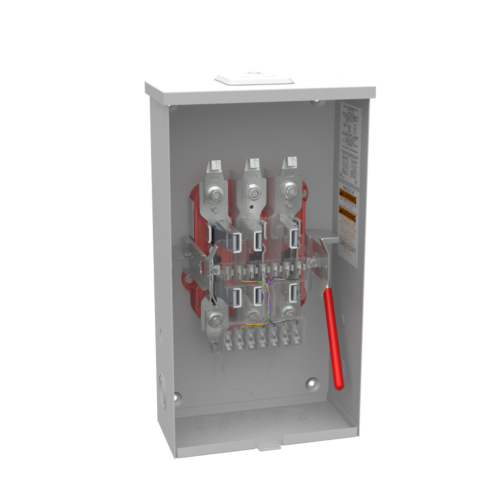 U4493-XL Single Position Meter Socket, 80 Amp, 3 Phase, Ringless, Lever, 13 Term, OH, UG, 600V