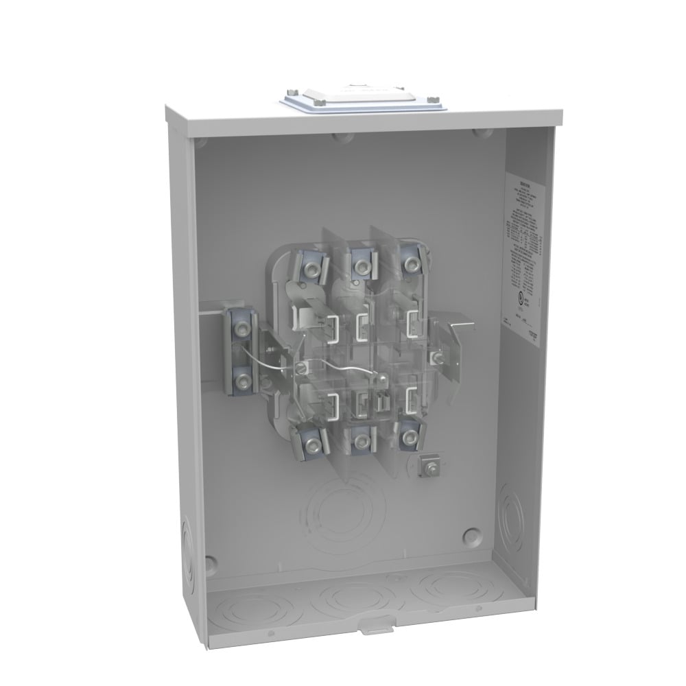 U7422-RXL Single Position Meter Socket, 200 Amp, 3 Phase, Ringless, No Bypass, 7 Term, OH, UG, 600V
