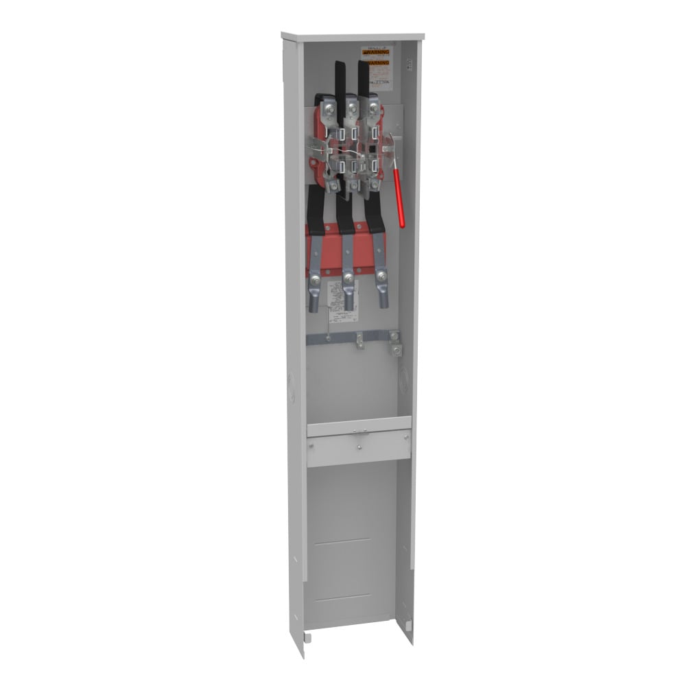 U9107-O-CECHA Single Position Meter Socket with Pedestal, 200 Amp, 3 Phase, Ringless, Lever, 7 Term, UG, 600V