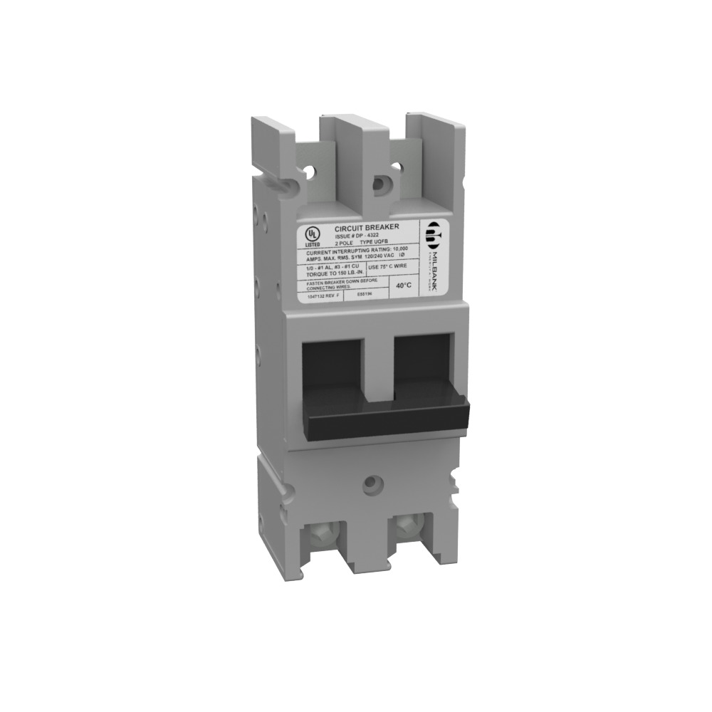 MILBANK 200 AMP 2 POLE 240 VOLT BOLT-ON 10K AIC THREADED TANG LINE SIDE