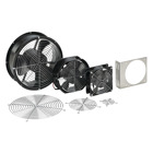 Compact Axial Fan 4-inch Power Cord Quiet, 115VAC 49CFM, Black, Steel