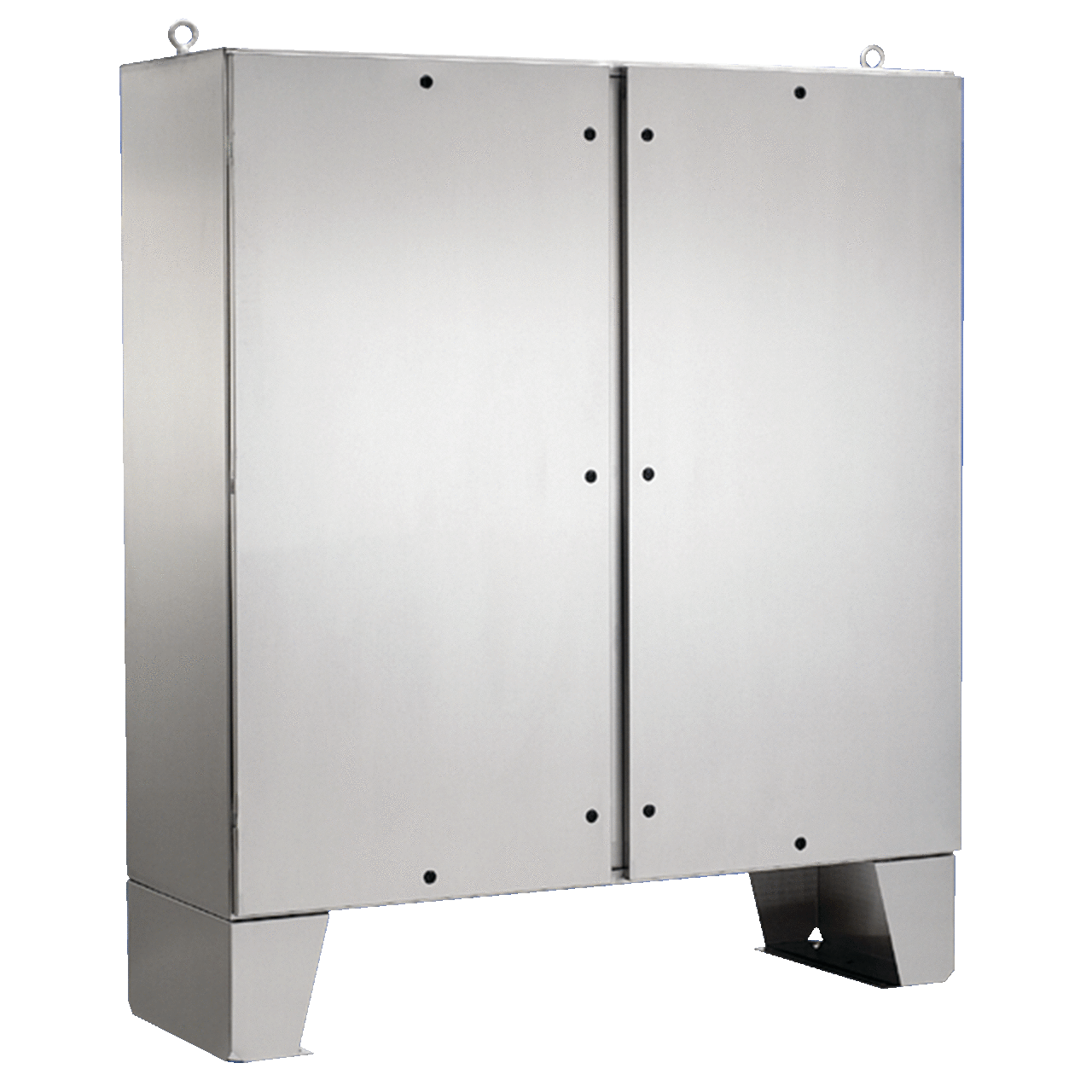 A60H4818SSLPQT A4S2 2-Door Enclosure With Floor Stand, 60.06 in L x 48.06 in W x 18.06 in D, NEMA 4X/IP66 NEMA Rating, 304 Stainless Steel