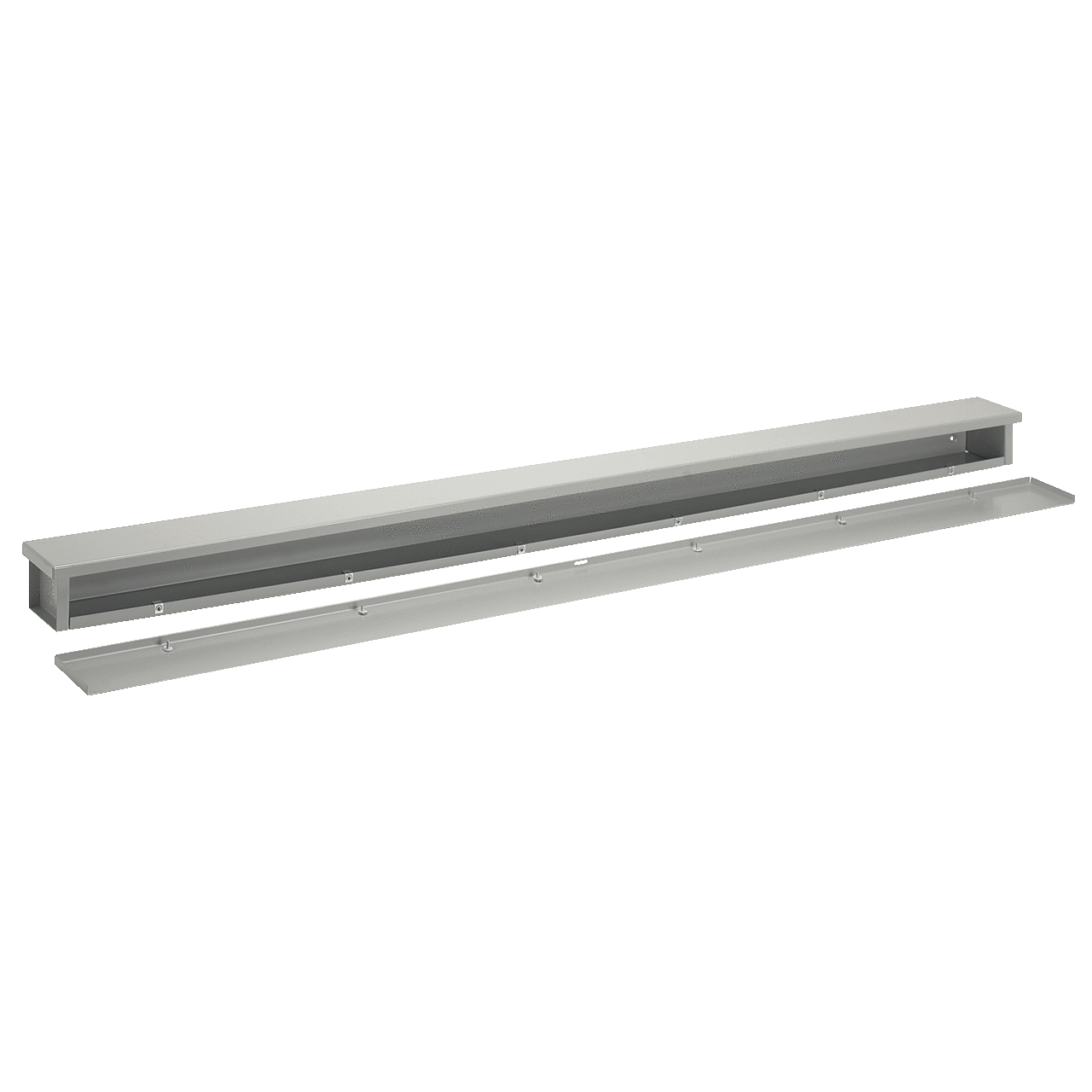 A6624RT F40PT Wiring Trough, 24 in L x 6 in W x 6 in H, Slip-On Removable Cover, Steel