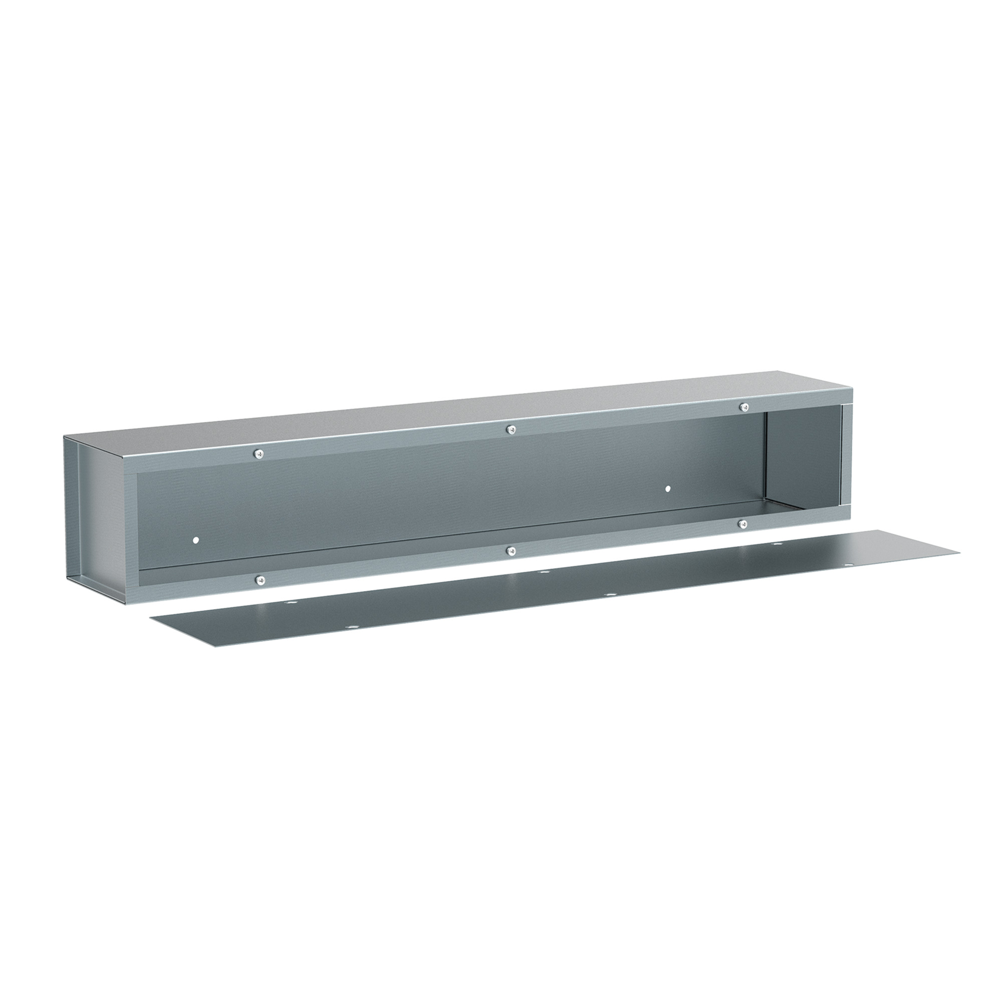 A6624T1T F40T1 Long Wiring Trough, 24 in L x 6 in W x 6 in H, Flat Cover, Steel