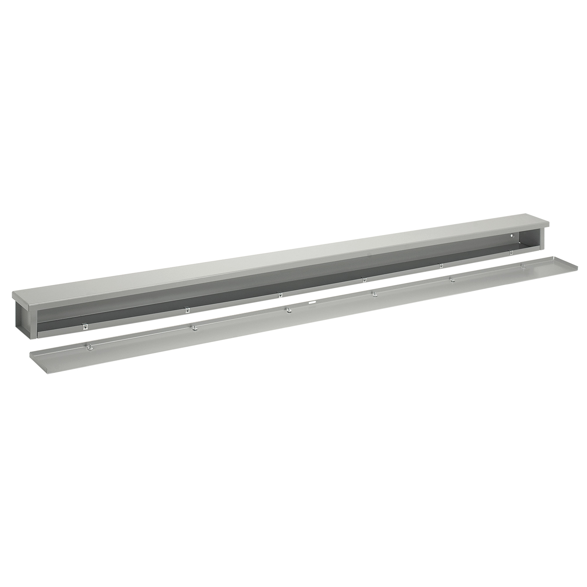 A8836RT F40PT Wiring Trough, 36 in L x 8 in W x 8 in H, Slip-On Removable Cover, Steel