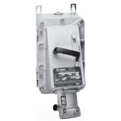 EBRH1034DS EBRH 3-Phase Dust-Ignitionproof Explosionproof Grounding Style 2 Explosionproof Receptacle With Disconnect Switch and Mounting Box, 600 V AC, 100 A, 4 Poles, 3 Wires