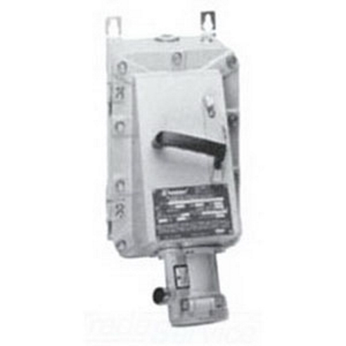 EBRH6034DS EBRH 3-Phase Dust-Ignitionproof Explosionproof Grounding Style 2 Explosionproof Receptacle With Disconnect Switch and Mounting Box, 600 V AC, 60 A, 4 Poles, 3 Wires