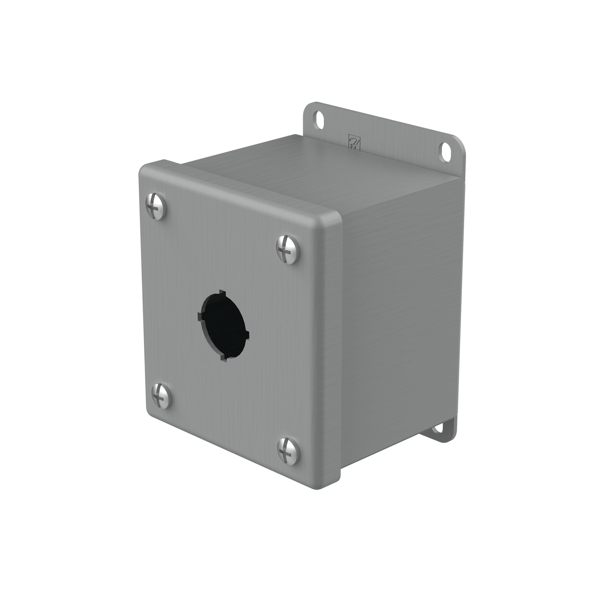 E1PBG PB1 Pushbutton Enclosure, 3-1/2 in L x 3-1/4 in W x 2-3/4 in D, 1 Outlets, NEMA 12/IP65 NEMA Rating, Steel