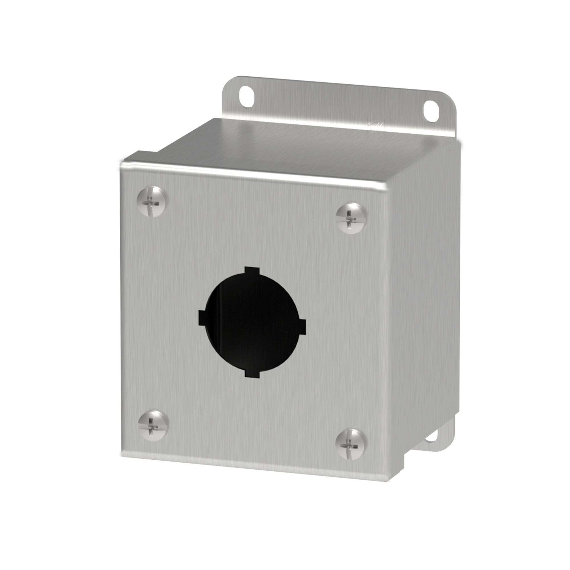 E1PBSS6 PB1S Pushbutton Enclosure, 3-1/2 in L x 3-1/4 in W x 2-3/4 in D, 1 Outlets, NEMA 4X/IP66 NEMA Rating, 316L Stainless Steel