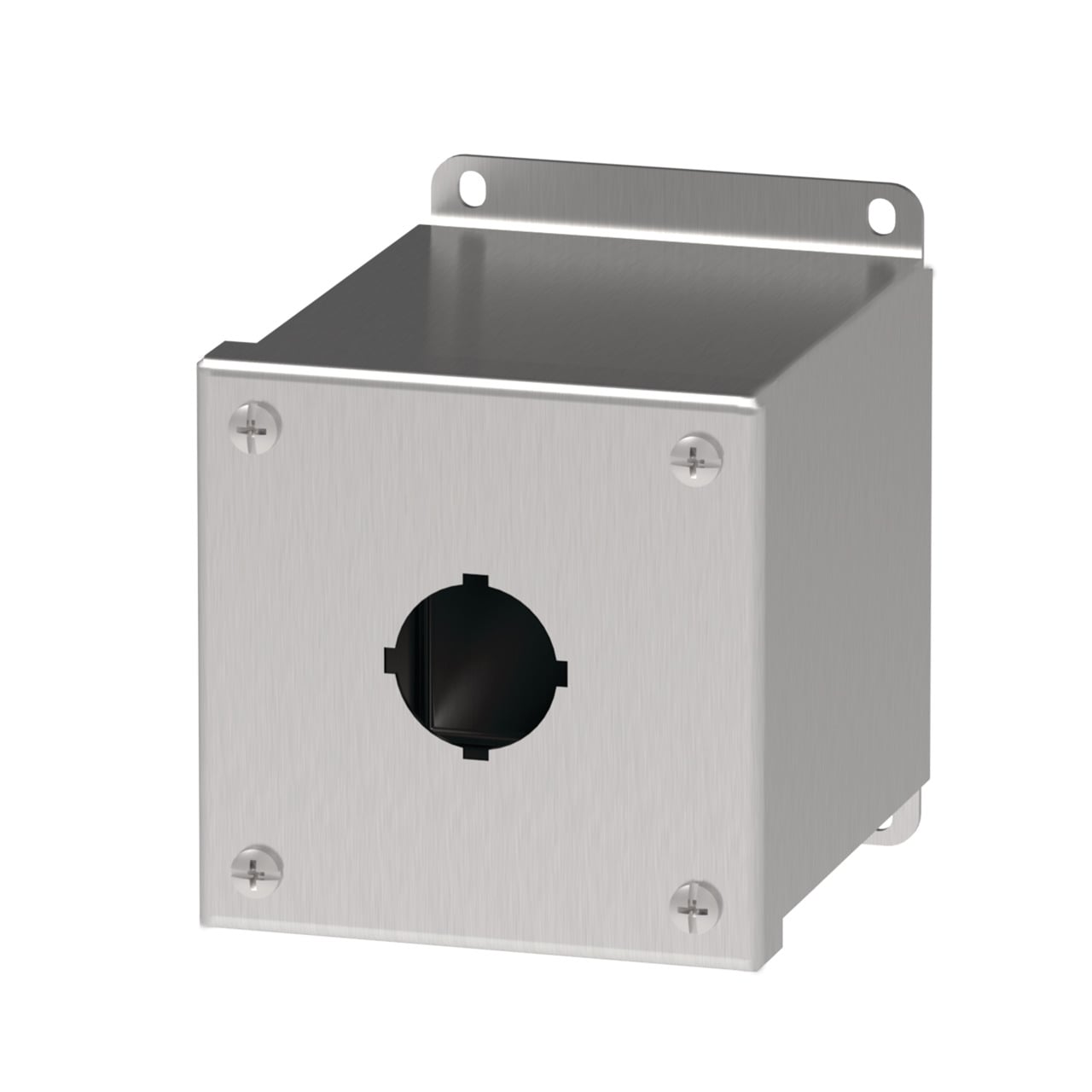 E1PBXSS PB1S Extra Deep Pushbutton Enclosure, 4 in L x 4 in W x 4-3/4 in D, 1 Outlets, NEMA 4X/IP66 NEMA Rating, 304 Stainless Steel