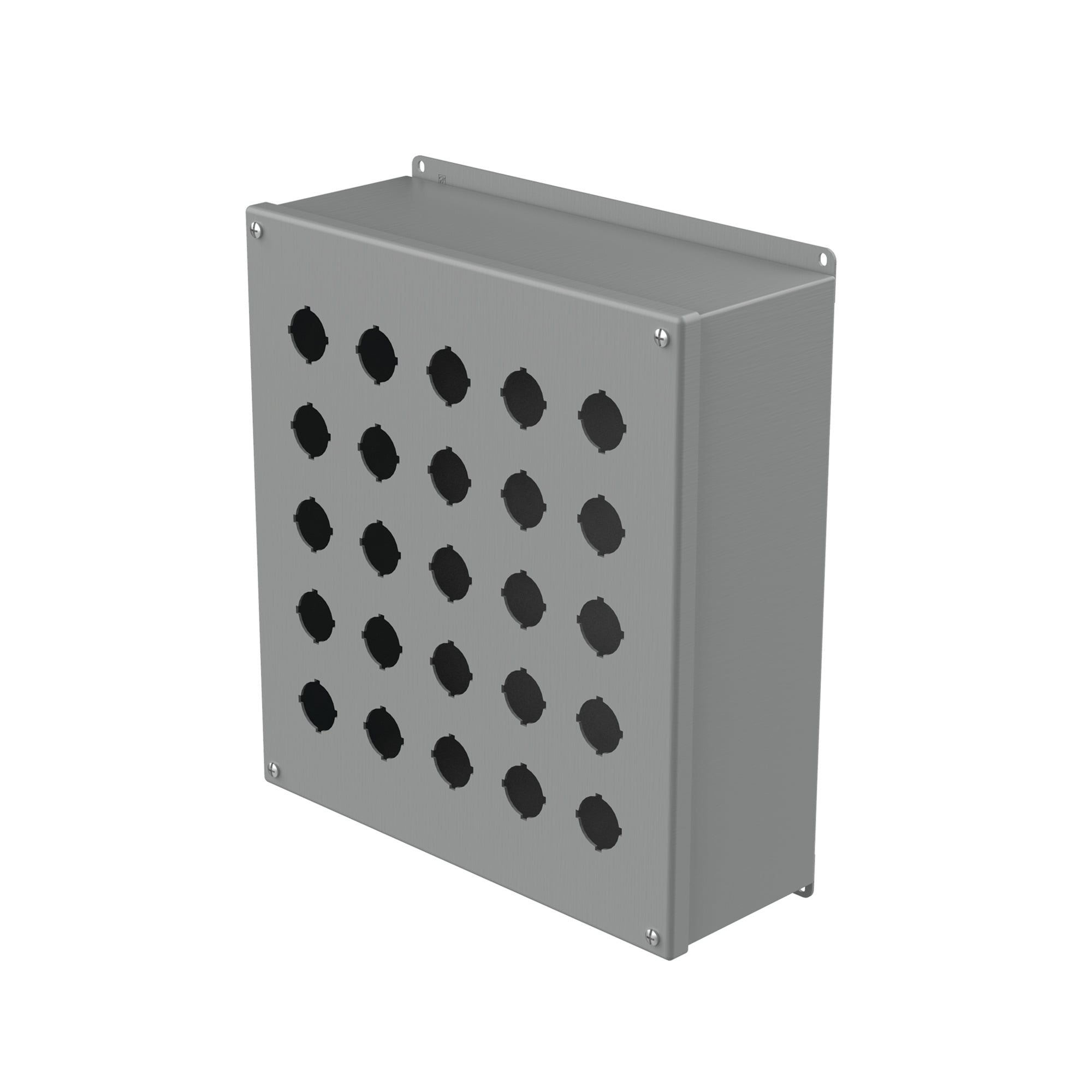 E25PBX PB1 Extra Deep Pushbutton Enclosure, 14 in L x 13 in W x 4-3/4 in D, 25 Outlets, NEMA 12/IP65 NEMA Rating, Steel