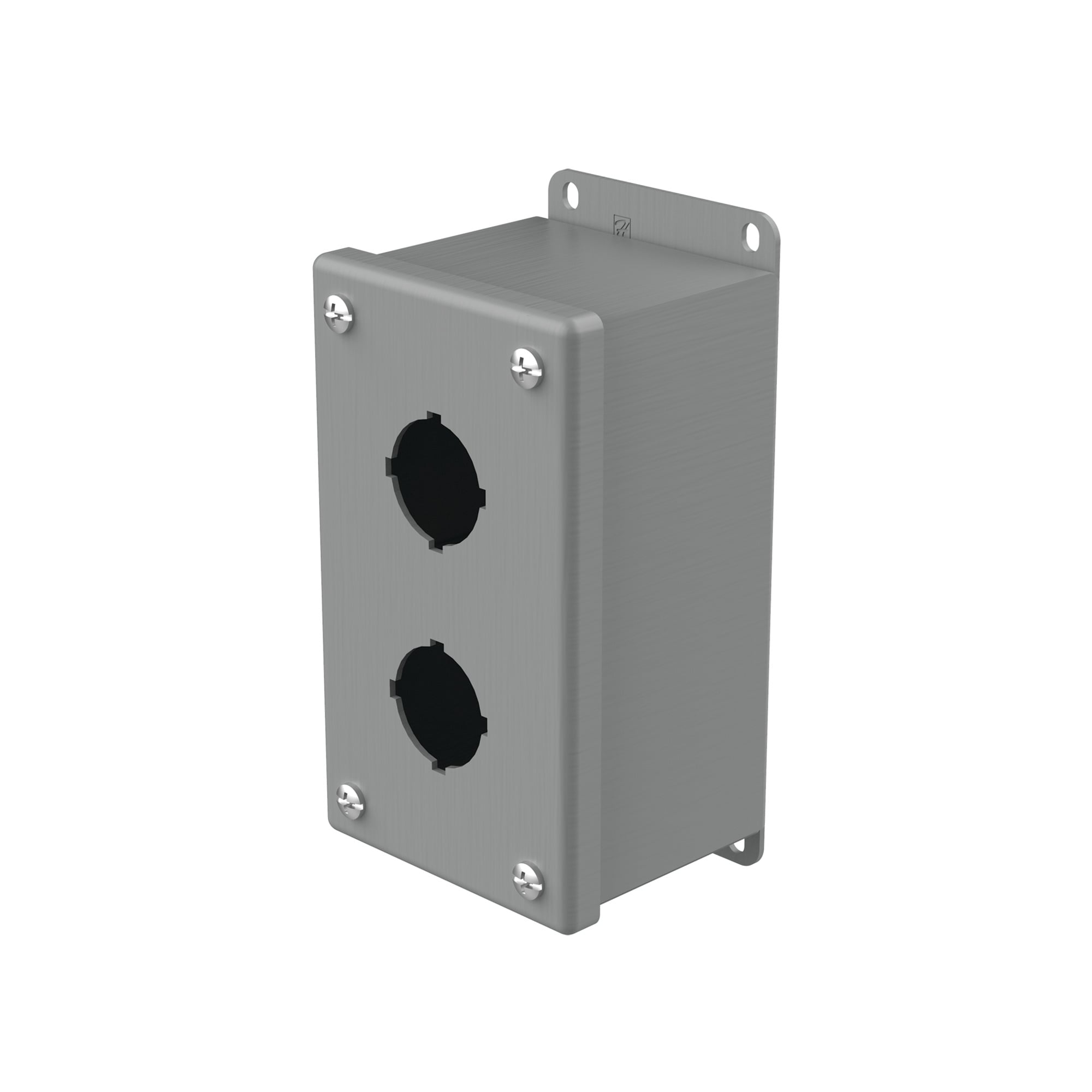 E2PB PB1 Pushbutton Enclosure, 5-3/4 in L x 3-1/4 in W x 2-3/4 in D, 2 Outlets, NEMA 12/IP65 NEMA Rating, Steel