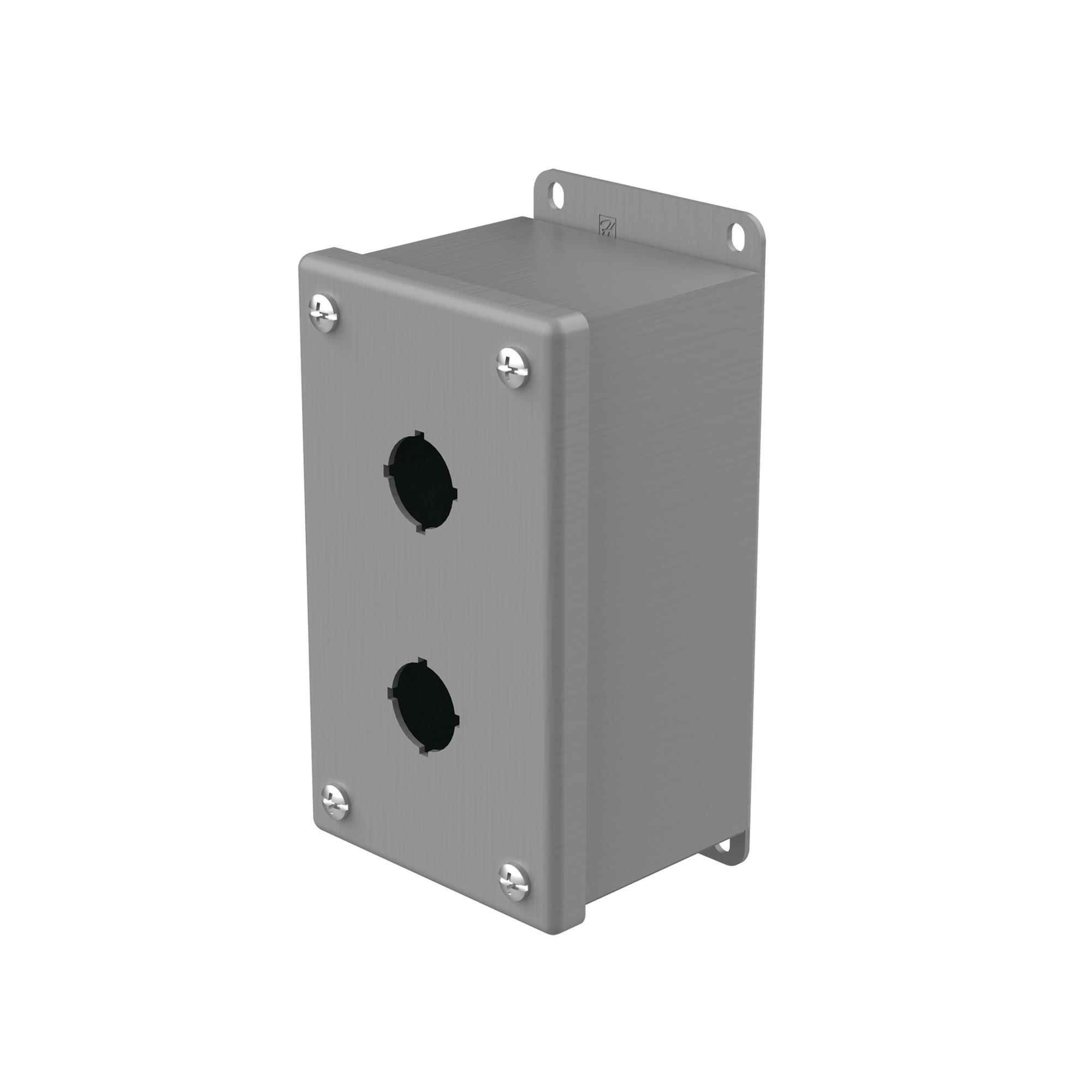 E2PBG PB1 Pushbutton Enclosure, 5-3/4 in L x 3-1/4 in W x 2-3/4 in D, 2 Outlets, NEMA 12/IP65 NEMA Rating, Steel