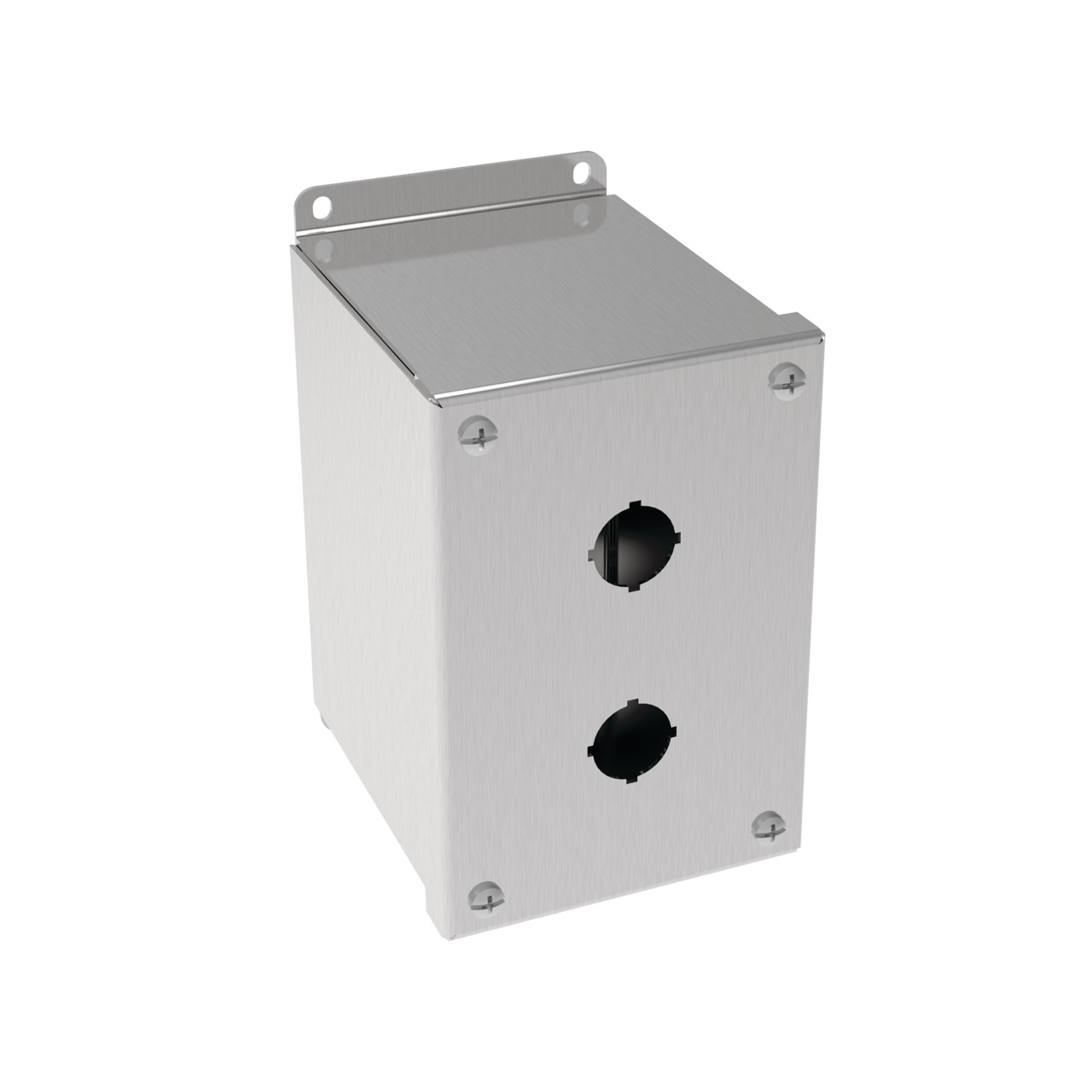 E2PBGXSS PB1S Extra Deep Pushbutton Enclosure, 6 in L x 4 in W x 4-3/4 in D, 2 Outlets, NEMA 4X/IP66 NEMA Rating, 304 Stainless Steel