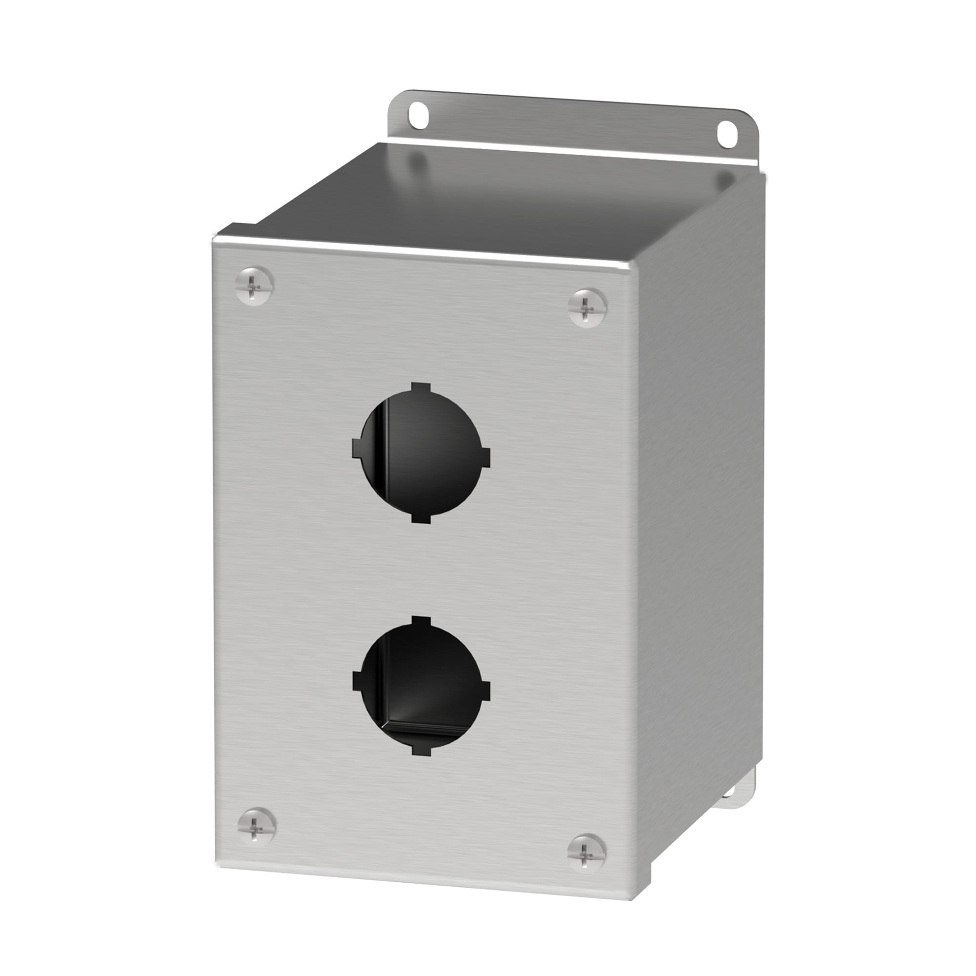 E2PBXSS PB1S Extra Deep Pushbutton Enclosure, 6 in L x 4 in W x 4-3/4 in D, 2 Outlets, NEMA 4X/IP66 NEMA Rating, 304 Stainless Steel