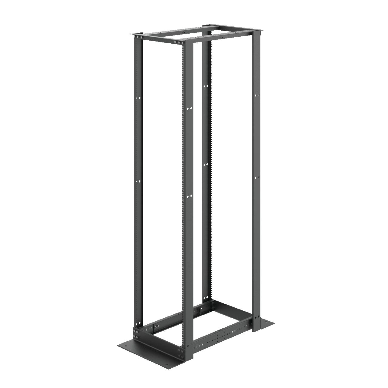E4DRS19FM45U DOFR4 4-Post 45-Rack Unit Open Frame Cabinet Rack, 83.88 in H x 20-1/4 in W, 2500 lb Load