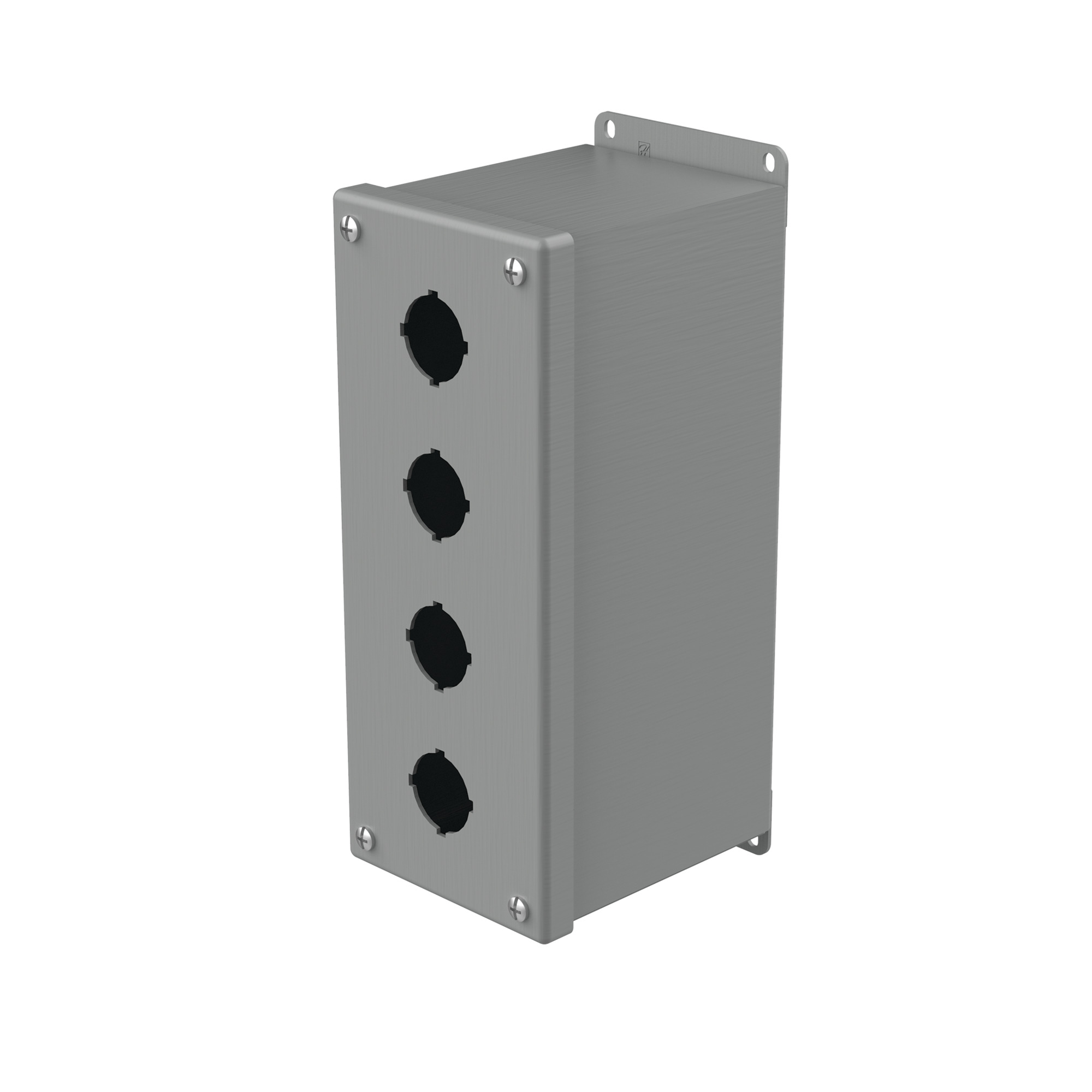E4PBX PB1 Extra Deep Pushbutton Enclosure, 10 in L x 4 in W x 4-3/4 in D, 4 Outlets, NEMA 12/IP65 NEMA Rating, Steel