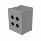 Extra-Deep Pushbutton Square Enclosure Type 12, 4PBx30.5mm, Gray, Steel