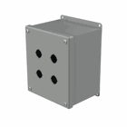 Extra-Deep Pushbutton Square Enclosure Type 12, 4PBx22.5mm, Gray, Steel