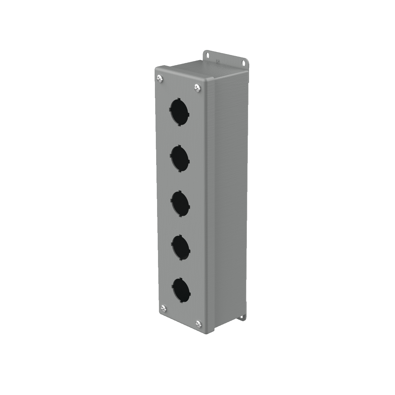E5PB PB1 Pushbutton Enclosure, 12-1/2 in L x 3-1/4 in W x 2-3/4 in D, 5 Outlets, NEMA 12/IP65 NEMA Rating, Steel