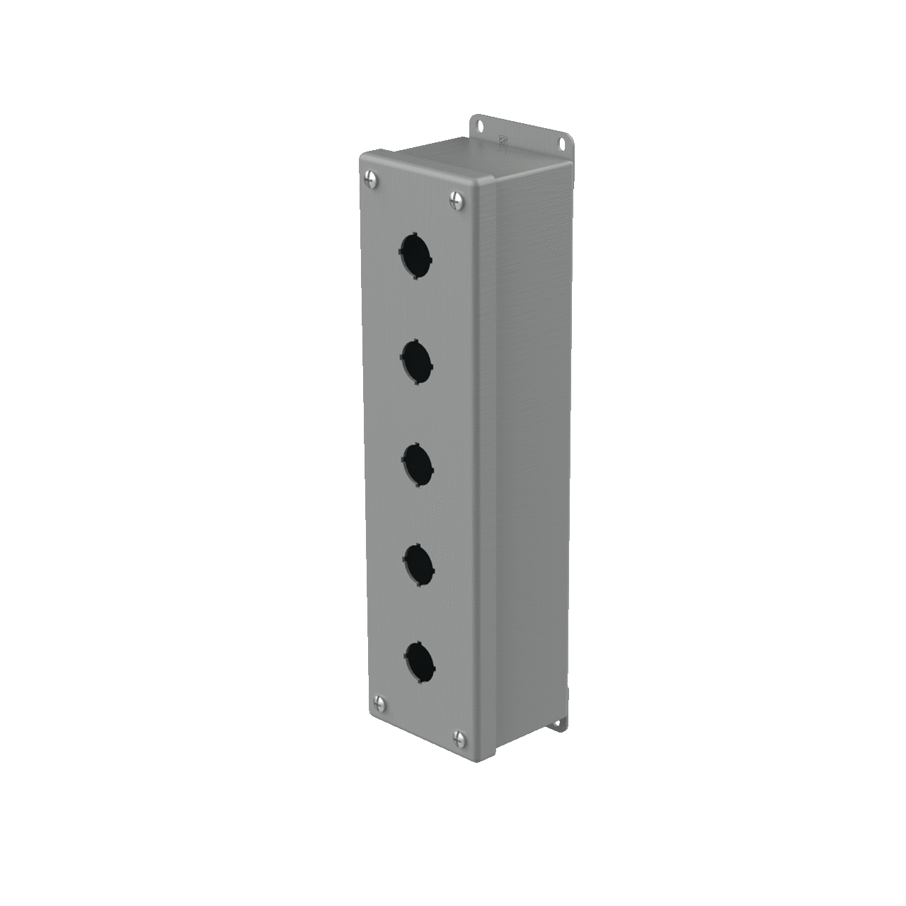 E5PBG PB1 Pushbutton Enclosure, 12-1/2 in L x 3-1/4 in W x 2-3/4 in D, 5 Outlets, NEMA 12/IP65 NEMA Rating, Steel