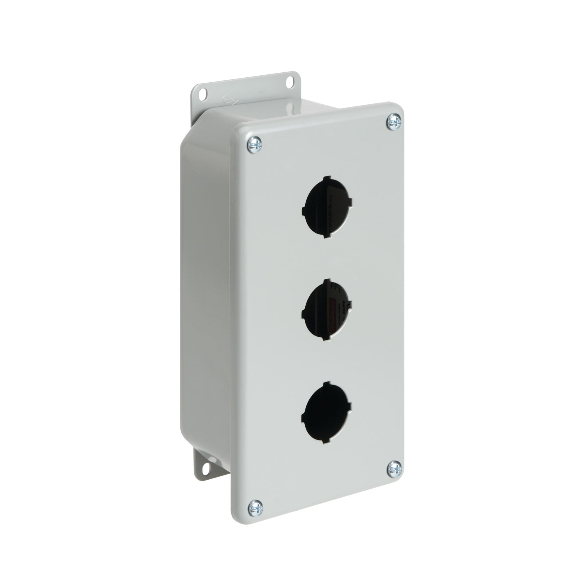 E6PBGXM PB1 Deep Pushbutton Enclosure, 8-1/2 in L x 5 in W x 4-1/4 in D, 6 Outlets, NEMA 12/IP65 NEMA Rating, Steel
