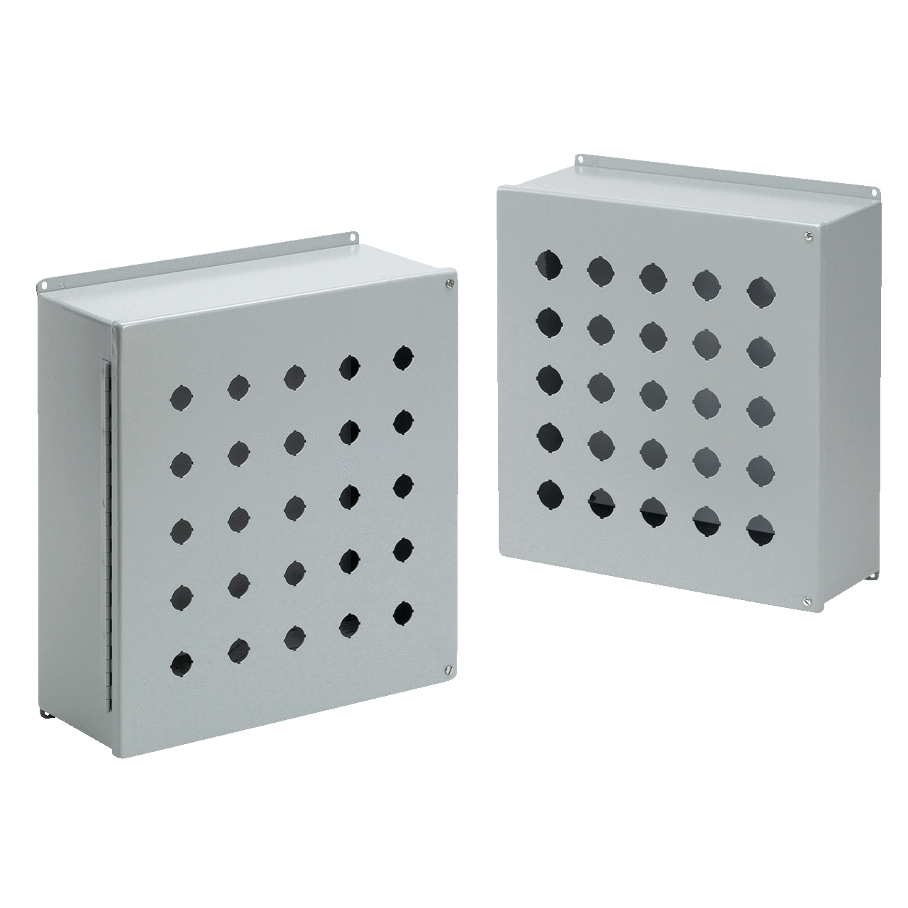 E9PBY25M PB1 Extra Large Pushbutton Enclosure With Panel, 11 in L x 10 in W x 6 in D, 9 Outlets, NEMA 12/IP65 NEMA Rating, Steel