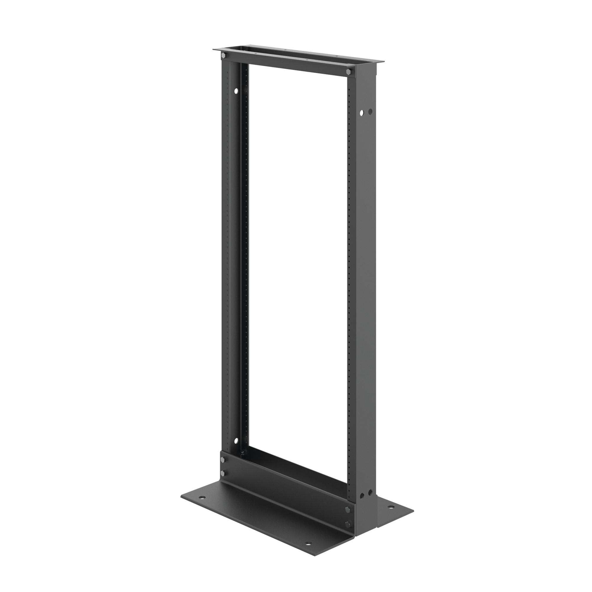 EDR19FM24U DOFR2:DMAX 2-Post 24-Rack Unit Open Frame Cabinet Rack, 48 in H x 20-1/4 in W x 15 in D
