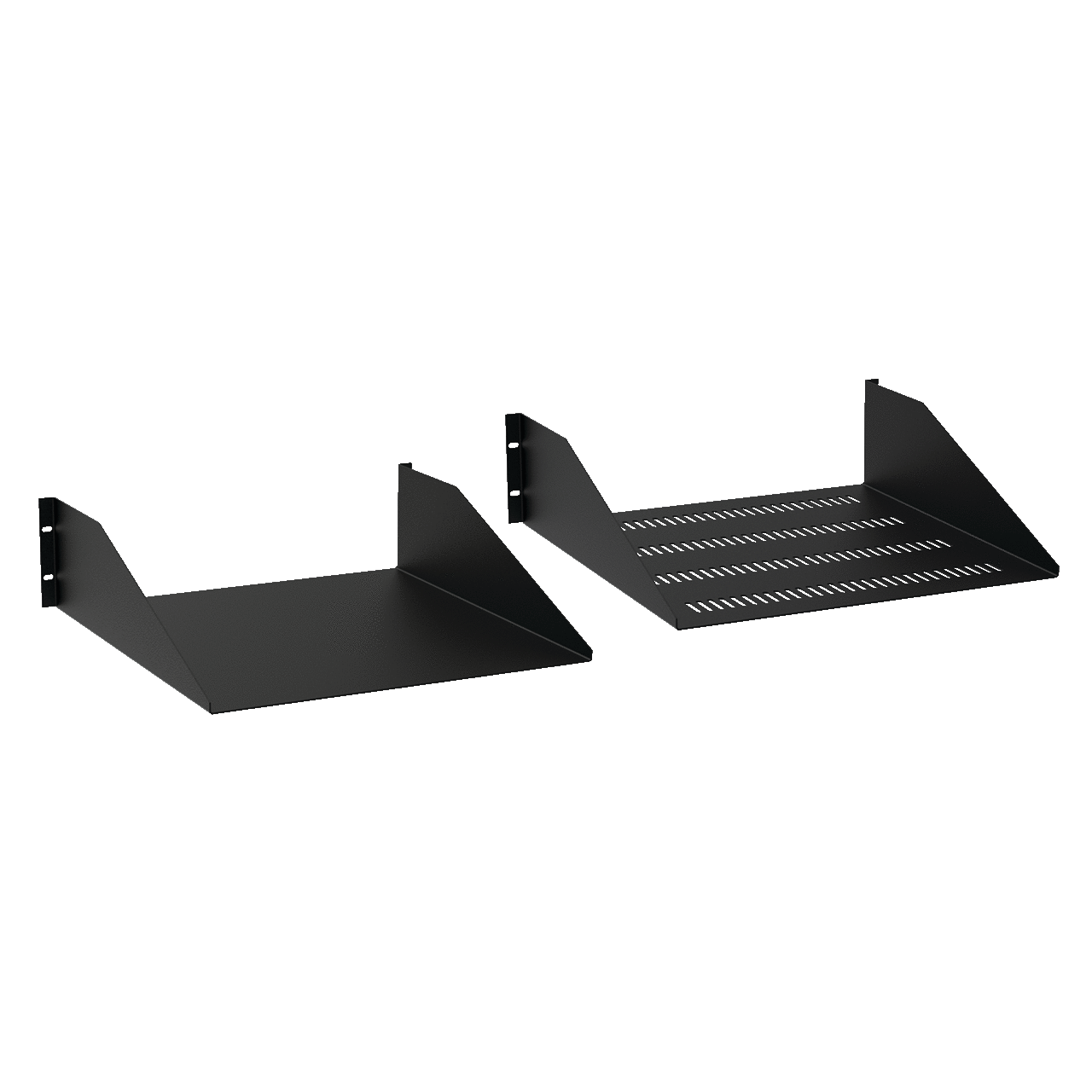 EMS1918 Rack Mount Solid Shelf, 5-1/4 in H x 19 in W x 18 in D, 3RU Rack, Steel