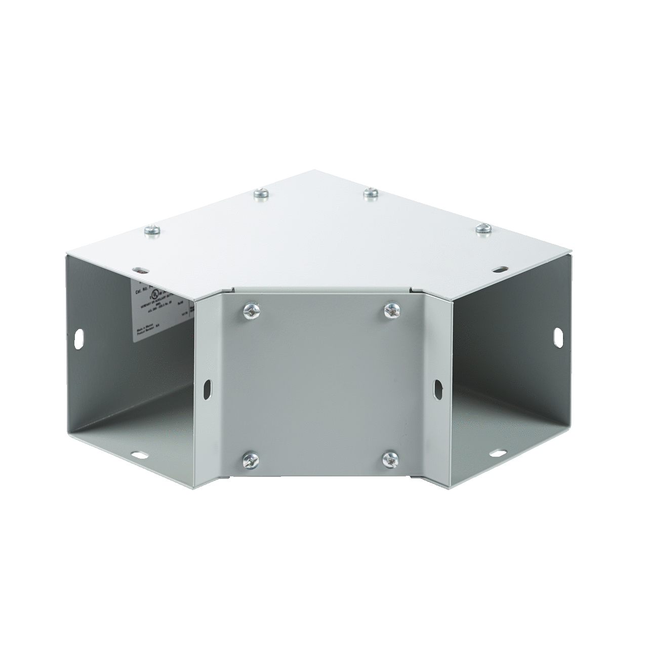F2290EIN Type 1 Inside Opening Flat Cover Wireway Elbow, 6-1/2 in L x 6-1/2 in W, 90 deg Bend, Steel