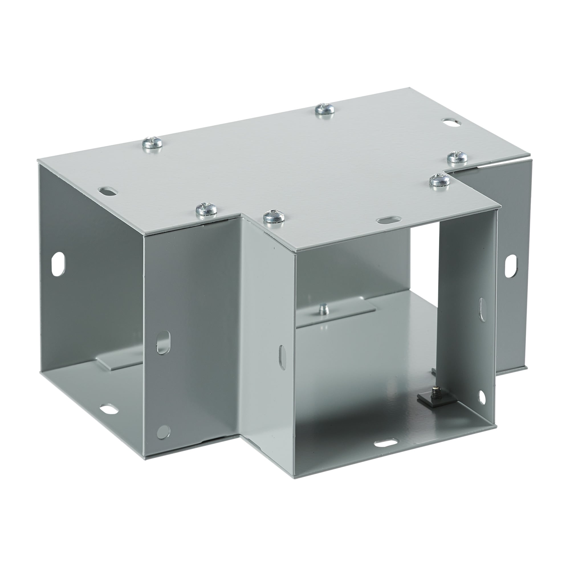 F22GT F40PF Flush Tee, 90 deg Bend, For Use With 2-1/2 x 2-1/2 in NEMA 1 Flat Cover Wireway, Steel, Gray