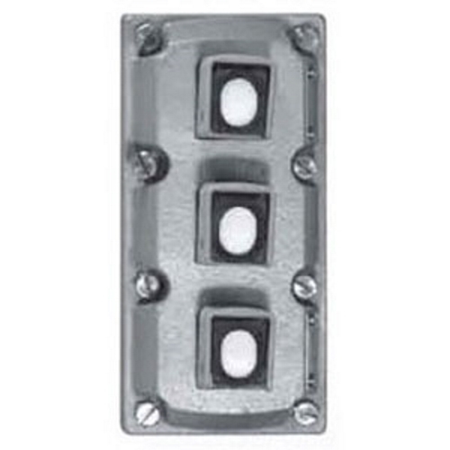EDKLU3 Contender 3-Circuit Pushbutton Cover With Pilot Light, Malleable Iron