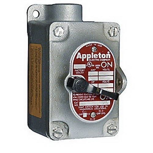 Factory Sealed Tumbler Switch, 20A, 120/277V, Dead-End, 1/2" Hub