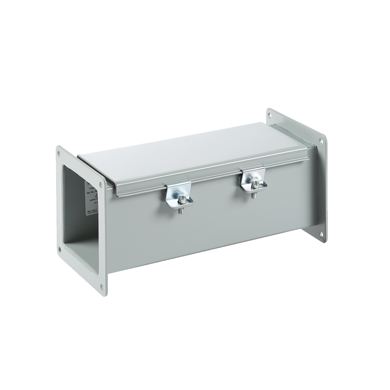 F22W24 F20 Feed Through Straight Section Wireway, 24 in L x 2-1/2 in W x 2-1/2 in H, Butt Hinged Cover, Steel