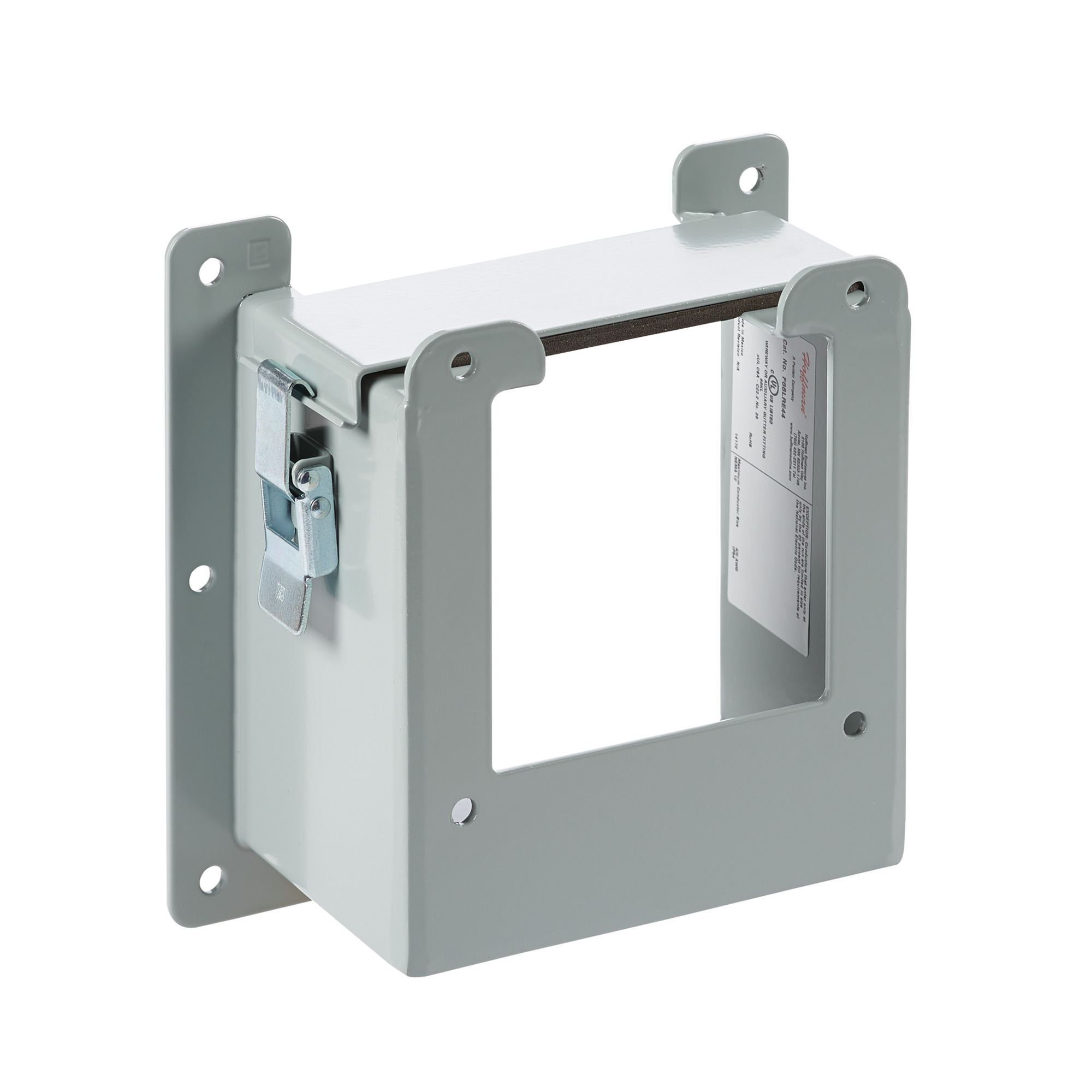 F44LRE22 F10 Wireway Reducer, For Use With Lay-In Type 12 Wireway, 4 in H x 4 in W x 4 in D, Steel, Gray