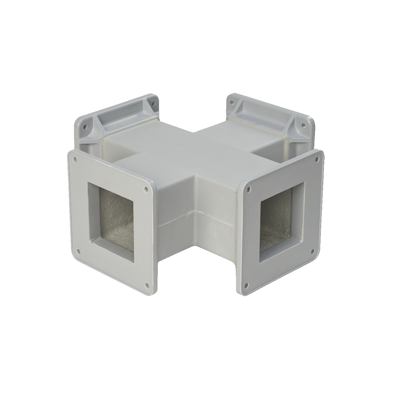 F44WCFG F25 Wireway Cross, For Use With 4 x 4 in NEMA 12/3R Fiberglass Feed-Through Wireway and Trough, Fiberglass