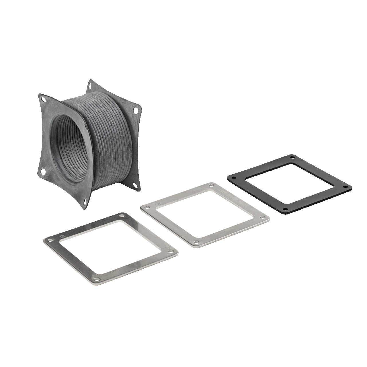F66WFFSS F22 Flexible Fitting, For Use With NEMA 4X Stainless Steel Feed-Through Wireway, 304 Stainless Steel/Rubber