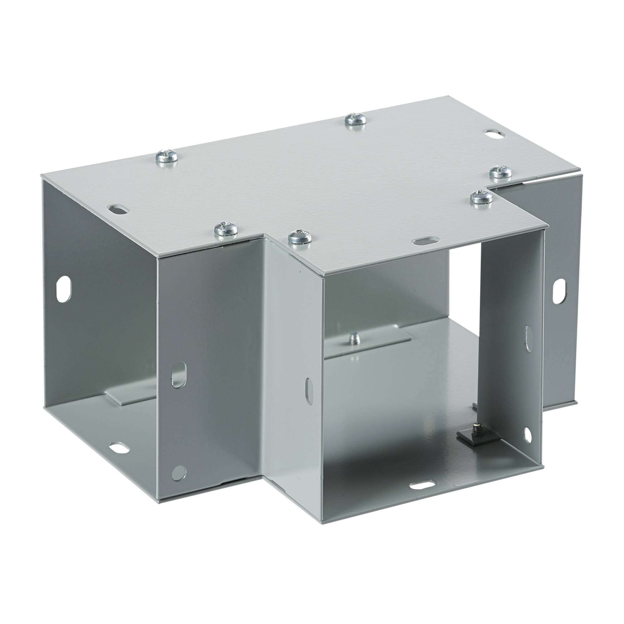F88GT F40PF Flush Tee, 90 deg Bend, For Use With 8 x 8 in NEMA 1 Flat Cover Wireway, Steel, Gray