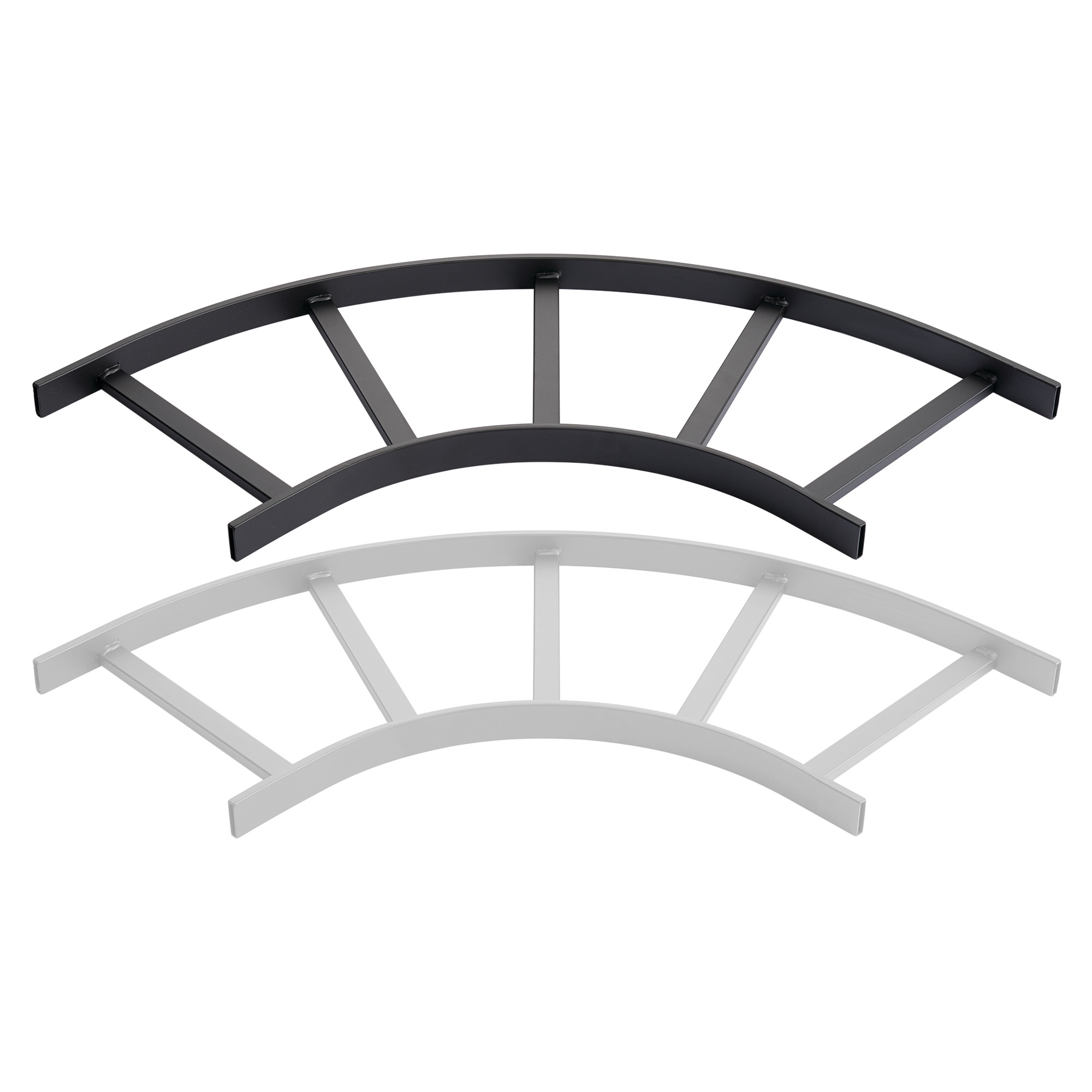 L90HB12G DCR Horizontal E-Bend, For Use With Cat 5e, 6, 6A and Fiber Optic Cable, 90 deg Bend, Steel, Gray