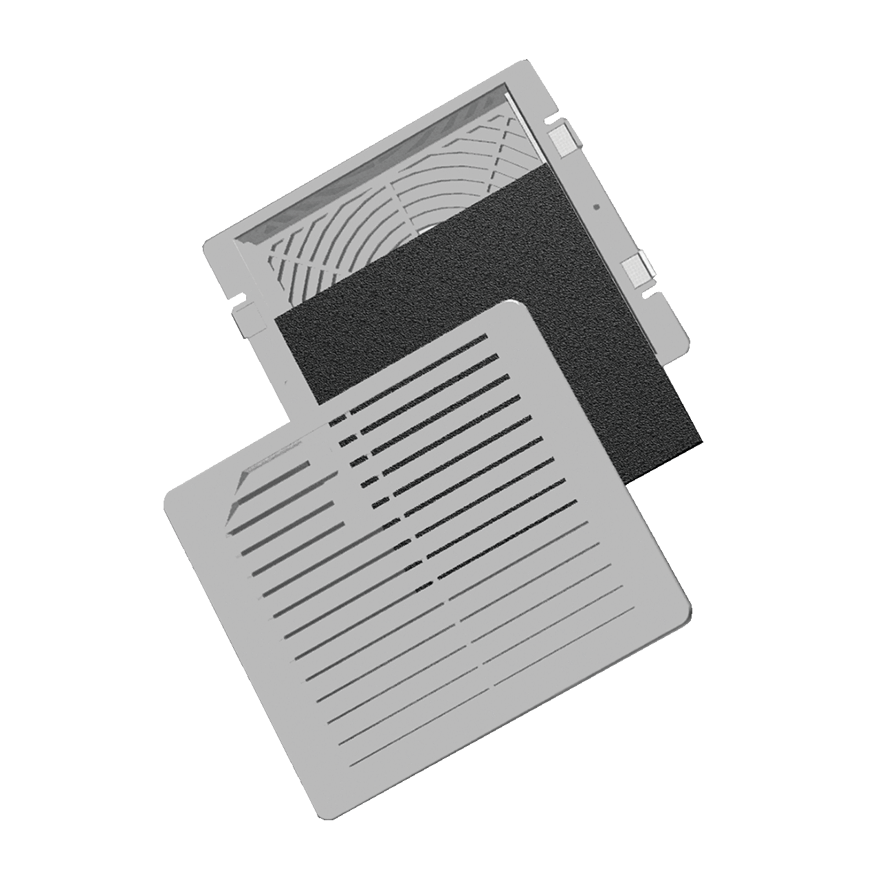 TEP4 TEP Side Mount Exhaust Grille, ABS, Light Gray