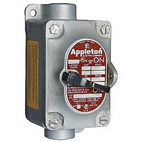 Explosion-Proof Tumbler Switch, 1G/2P, Feed-Thru, 20A