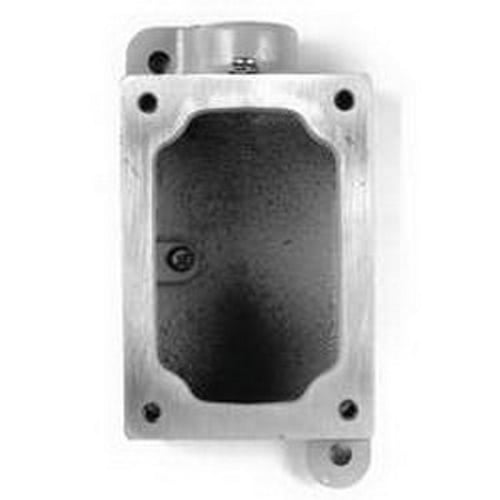 EDSC371SA Feed-Through Cast Device Mounting Box, Aluminum, 1 Gangs, 2 Outlets, 7.03 in H x 3.5 in W x 3.06 in D