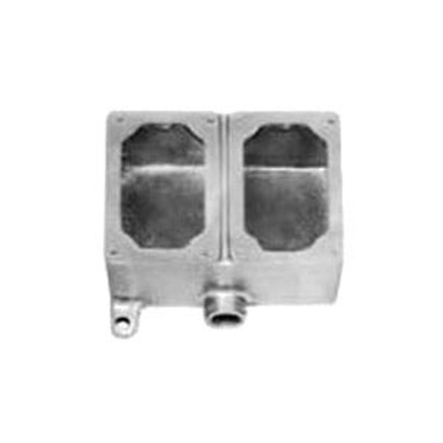 2-Gang EFD Cast Device Mounting Box; 3/4 Inch Hub, Malleable Iron