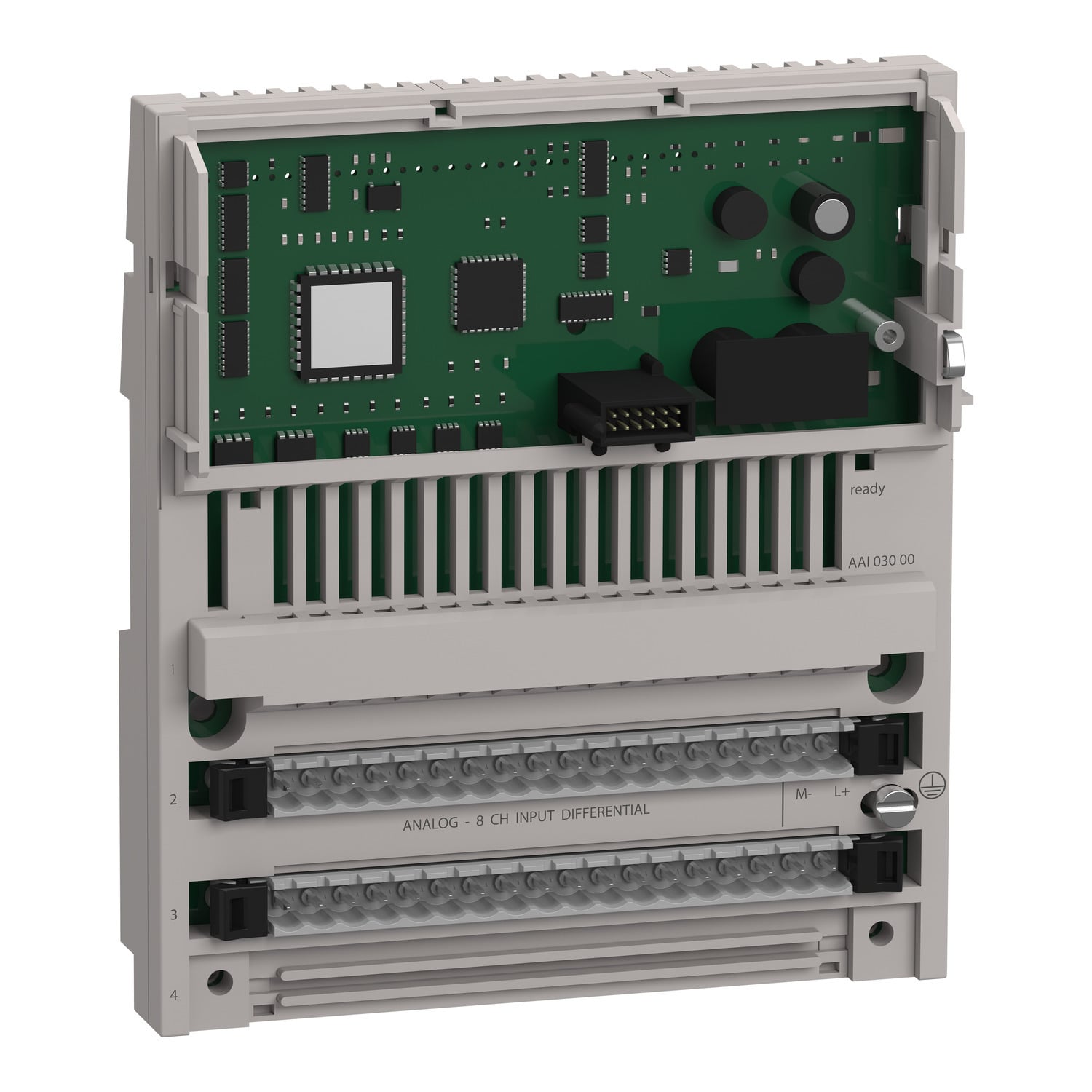 170AAI03000 Modicon Momentum Differential Distributed Analog Input Module, 8 Inputs, +/- 10 V DC, +/- 20 mA, +/- 5 V DC, 1 to 5 V DC, 4 to 20 mA Signal Range, +/-0.13 % Accuracy