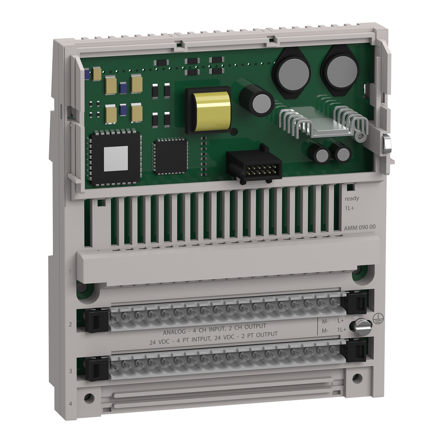 170ANR12090 Modicon Momentum Positive Logic Transistor Analog/Discrete I/O Module, 10 Inputs, 12 Outputs, 14 bit Resolution