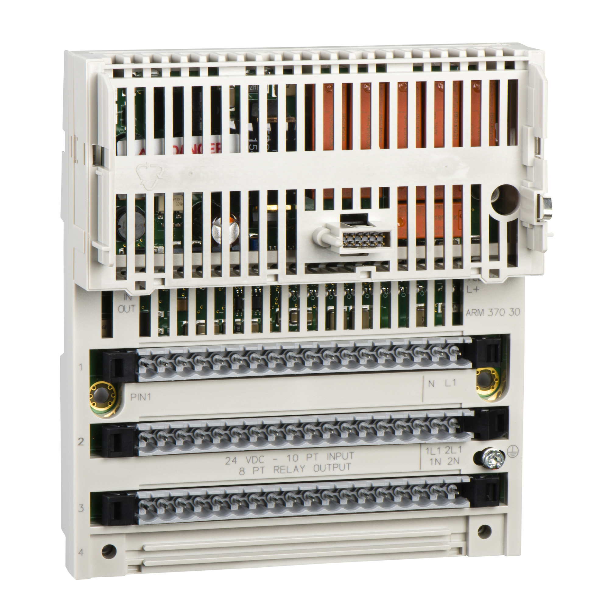 170ARM37030 Modicon Momentum Base AC Relay Normally Open True High Discrete I/O Module, 10 Inputs, 8 Outputs, 3 to 30 V DC Signal Range